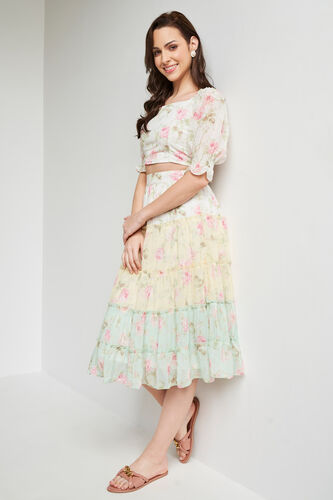 Cream Floral Casual set, Cream, image 3